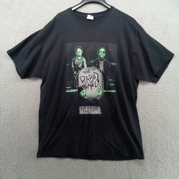 The‎ Rabid Weasels Shirt Mens Large Black Graphic Tee Walking Dead Band Music - Picture 1 of 5